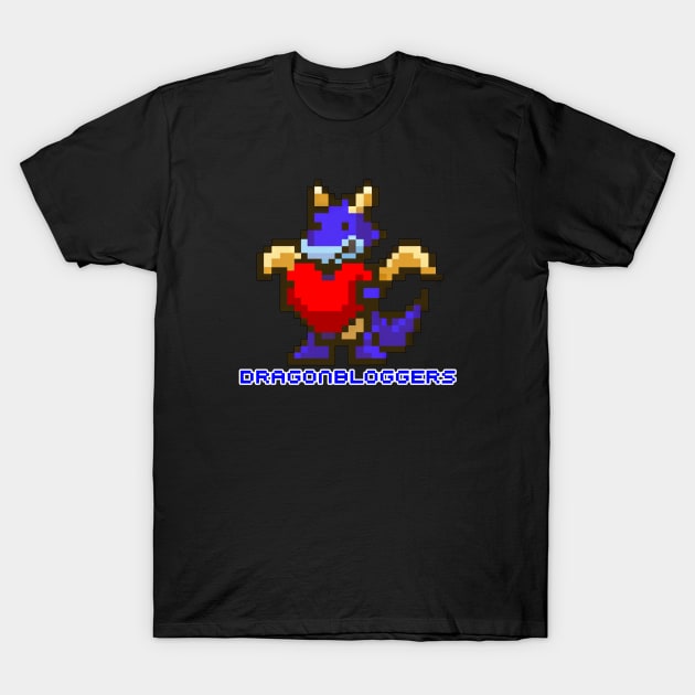DragonBloggers Blue Pixel Dragon Heart T-Shirt by Shopping Dragons